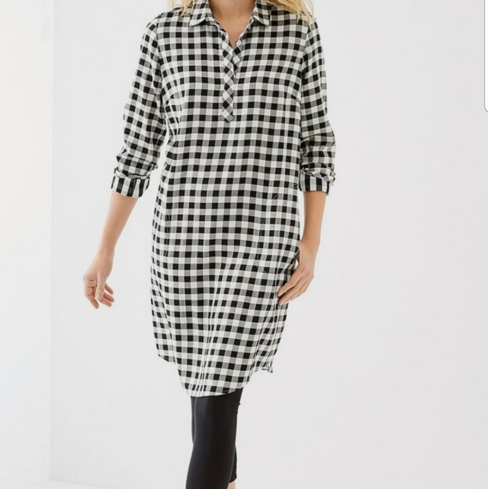 J.Jill Gingham Rayon Twill Shirtdress